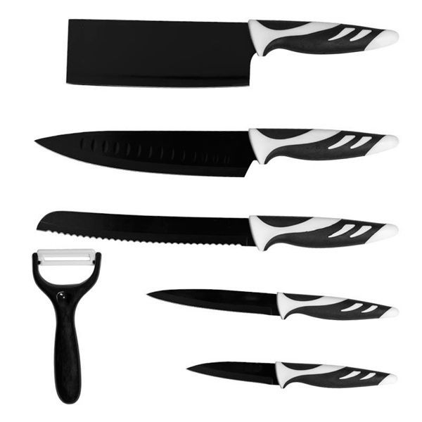 Ballery Couteaux en Céramique, Chef Couteaux Couteau de Santoku Couteau  Céramique Cuisine Noir avec Poignées Ergonomiques ABS pour Couper Fruits  Légumes Viande Léger et Durable 7 Pouces : : Cuisine et Maison