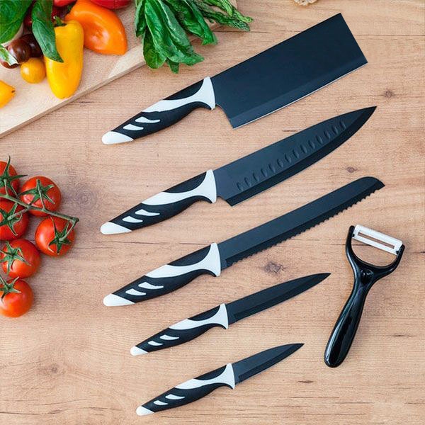 Set de couteaux à viande professionnels Set de 6 couteaux professionnels  avec revêtement en pierre Cecotec