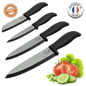 Coffret de 5 couteaux et un rasoir lame céramique blanche Tarrerias Bonjean  Le Couteau du Chef - Achat & prix